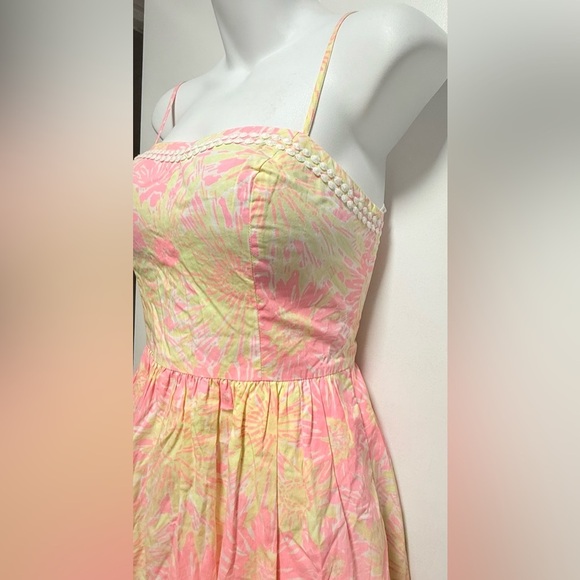 Lilly Pulitzer Strapless Pink and Yellow Dress - Picture 4 of 10